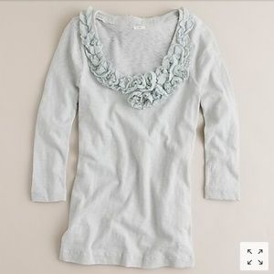 J. Crew Mint Garland Scoopneck Top 3/4